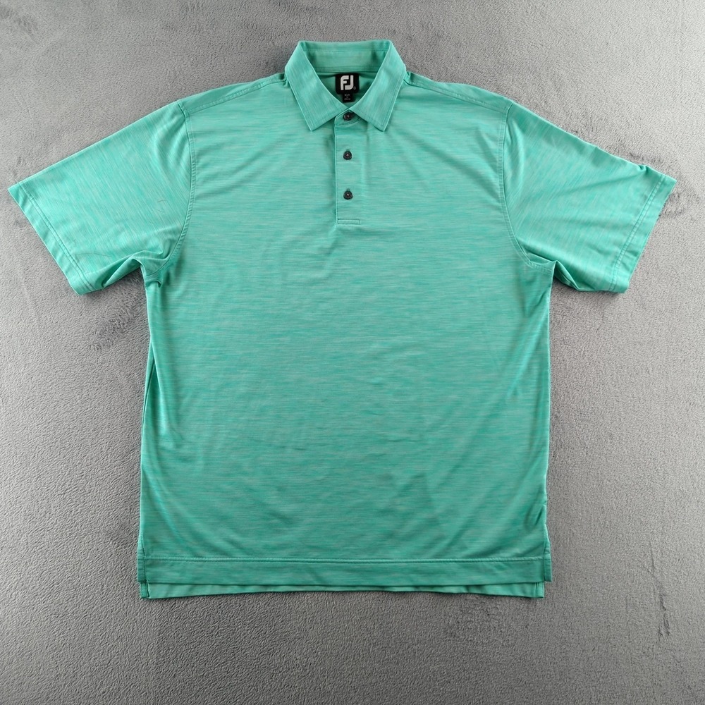 FootJoy Polo Shirt Mens Large Mint‎ Green Heather Golf Performance Stretch